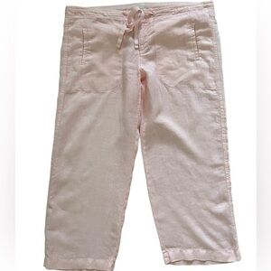 Vince 100% linen cropped pants size Large, light pink